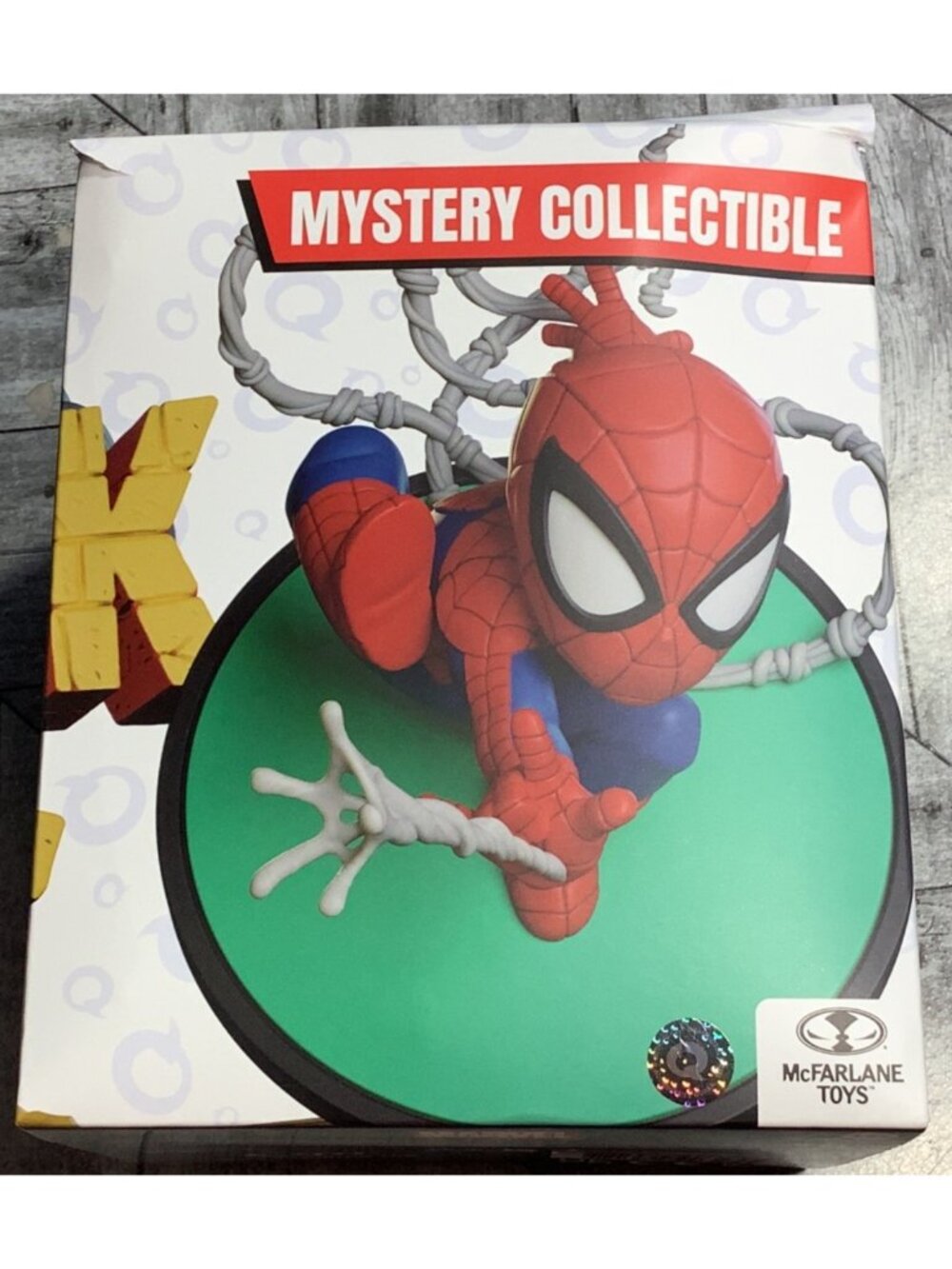 McFarlane Toys QmX Q Figs Metallic Silver Spiderman (Rare) Marvel Mystery Box